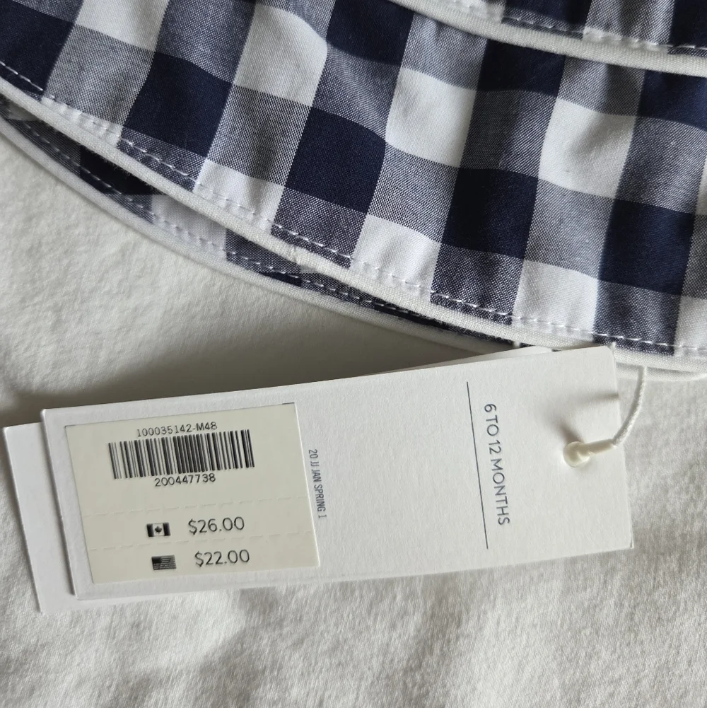 Janie and Jack Navy Checkered Kids Hat